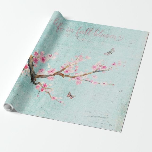 Live life in full bloom wrapping paper (Unrolled)