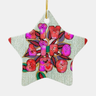 "Live Life Large" Art Print Ceramic Tree Decoration