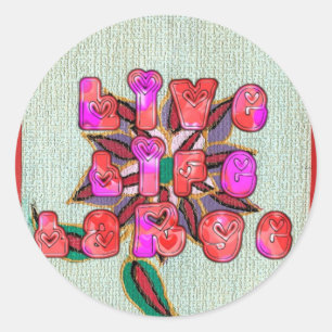 "Live Life Large" Art Print Classic Round Sticker
