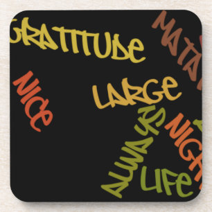 Live Life Large Word Art Print Coaster