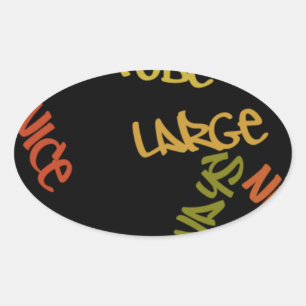 Live Life Large Word Art Print Oval Sticker
