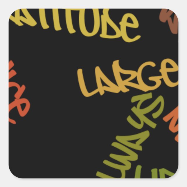 Live Life Large Word Art Print Square Sticker (Front)