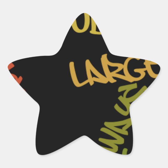 Live Life Large Word Art Print Star Sticker (Front)