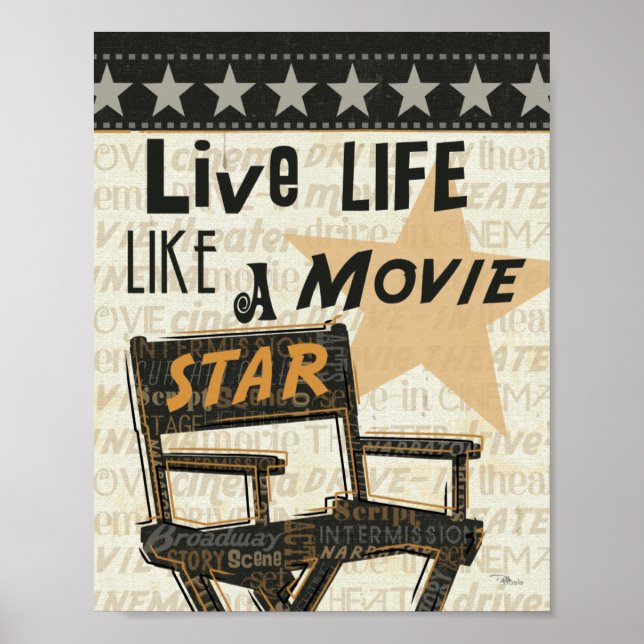 Live Life Like a Movie Star Poster (Front)