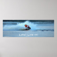 Live Life Motivational Jet-ski Summer Sports Art