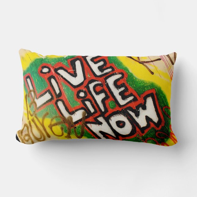 Live Life Now Throw Pillow (Front)