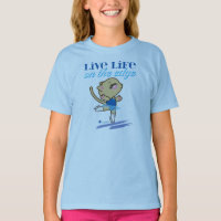Live Life on the Edge Figure Skating Cat T-shirt