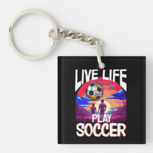 Live Life Play Soccer, Football Fan Accessory Key Ring