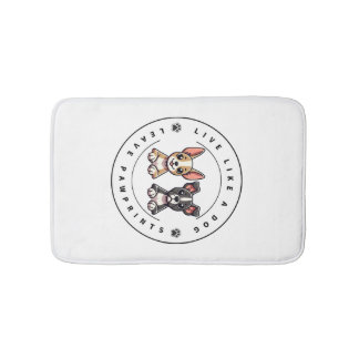 Live Like a Dog Leave Pawprints Bath Mat