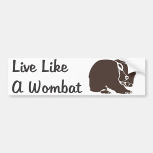 Live Like A Wombat Bumper Sticker