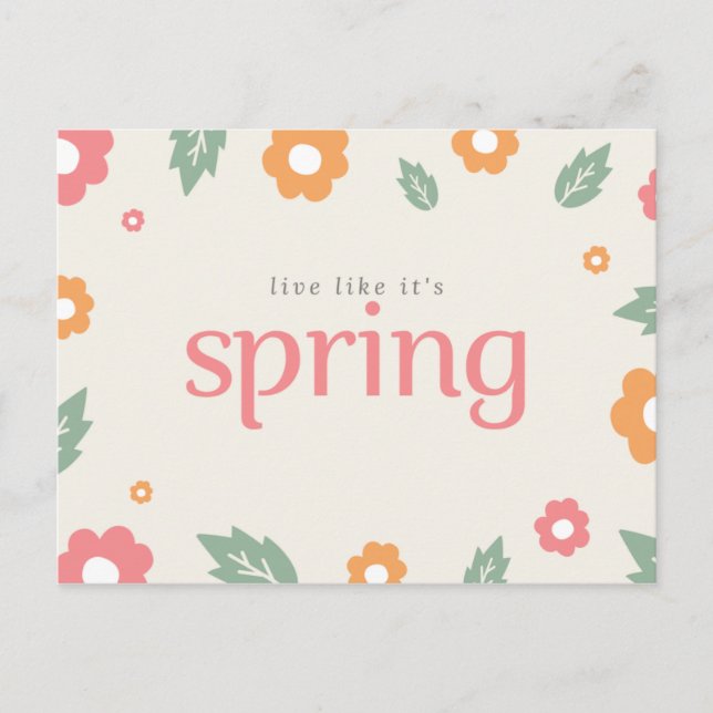 live like it's spring postcard (Front)