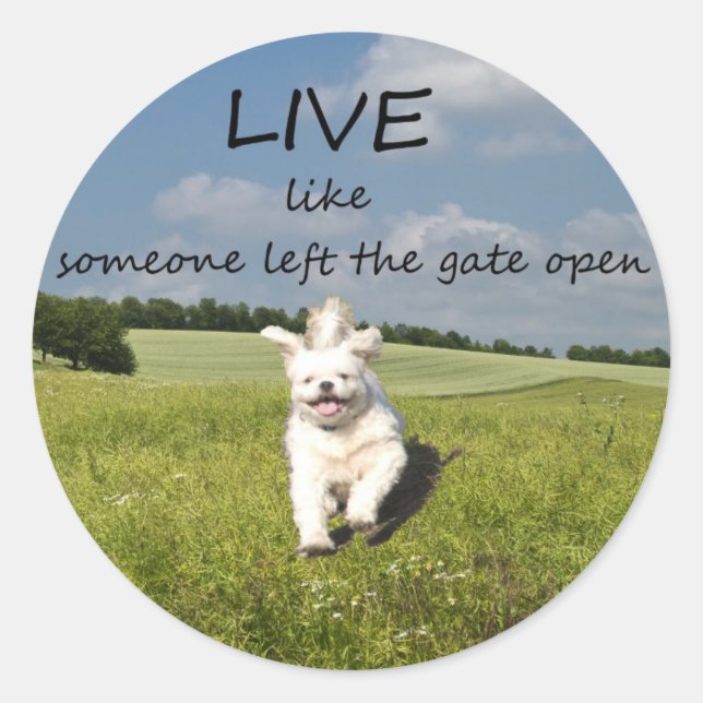 "Live Like Someone Left the Gate Open" Sticker (Front)