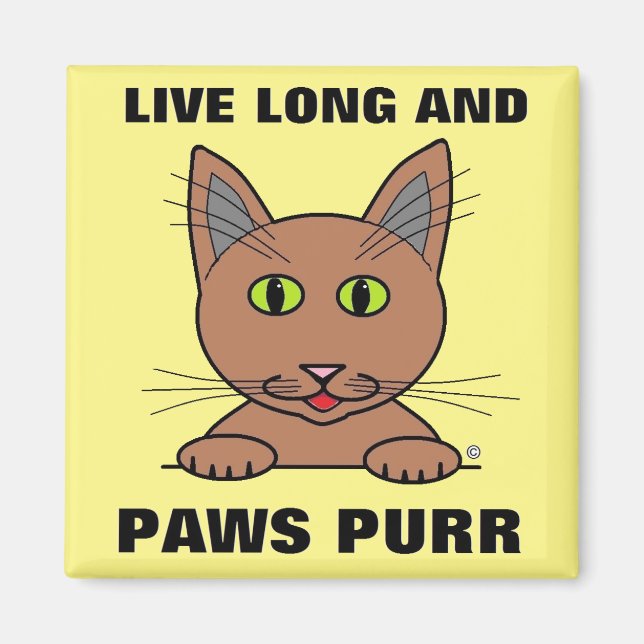 Live Long and Paws Purr Funny Magnet (Front)
