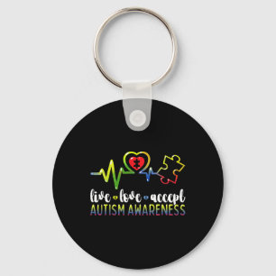 Live Love Accept Autism Awareness Key Ring