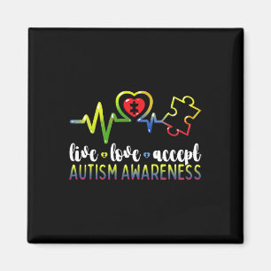 Live Love Accept Autism Awareness Magnet