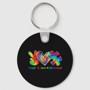 Live Love Accept Autism Awareness Support Acceptan Key Ring