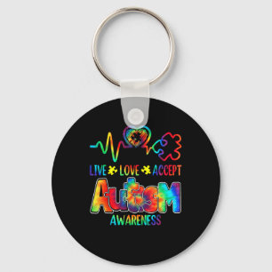Live Love Accept Autism Awareness Support Acceptan Key Ring