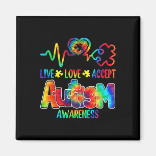 Live Love Accept Autism Awareness Support Acceptan Magnet