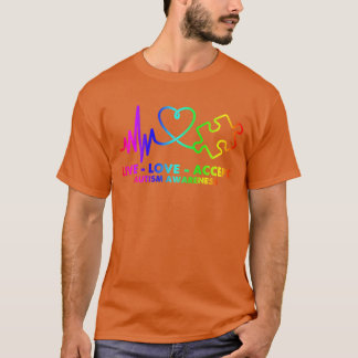 Live Love Accept Autism Awareness Support Acceptan T-Shirt