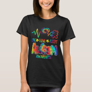Live Love Accept Autism Awareness Support Acceptan T-Shirt