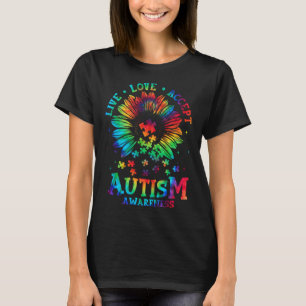 Live Love Accept Autism Awareness Support Acceptan T-Shirt