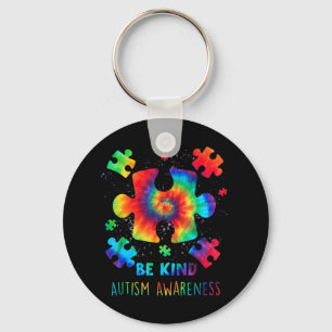Live Love Accept Autism Awareness Tie Dye Autism M Key Ring
