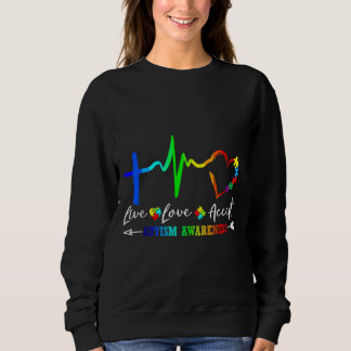 Live Love Accept Autism Awareness Tie Dye Autism M Sweatshirt