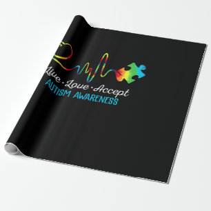 Live Love Accept Autism Awareness Wrapping Paper