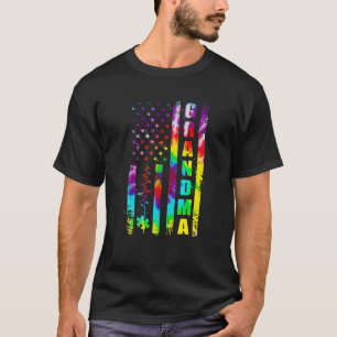 Live Love Accept Grandma Autism Awareness Tie Dye T-Shirt