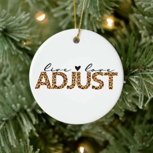 Live Love Adjust, Chiropractic Christmas Gift,  Ceramic Tree Decoration (Tree)