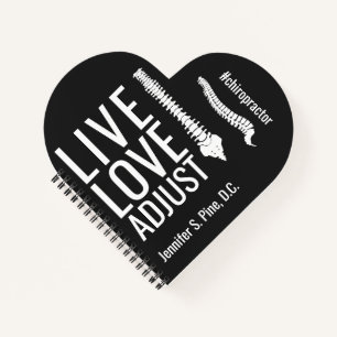 Live Love Adjust Spine Chiropractor Personalised Notebook