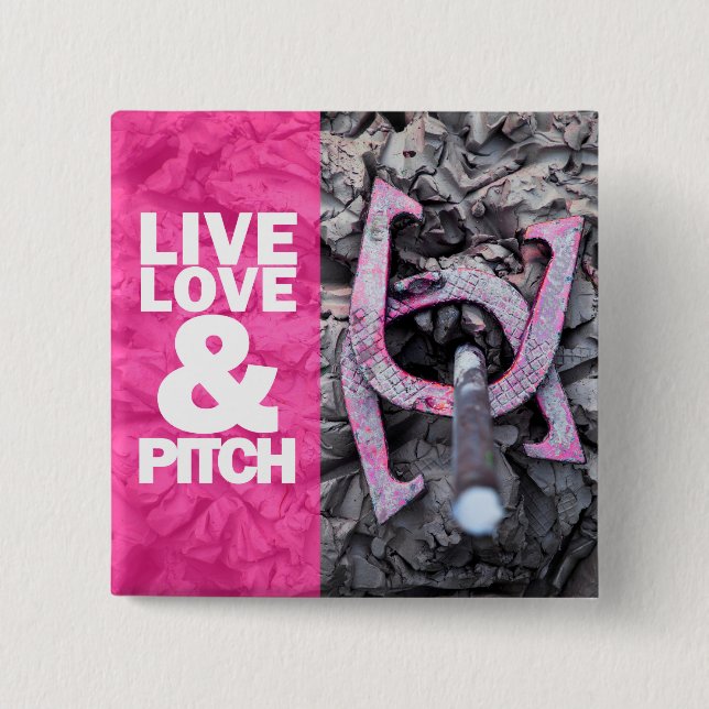 Live Love and Pitch Horseshoes 15 Cm Square Badge (Front)