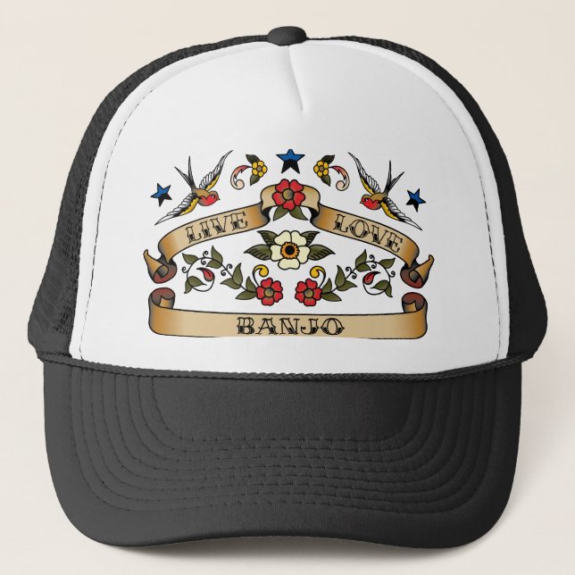 Live Love Banjo Trucker Hat (Front)
