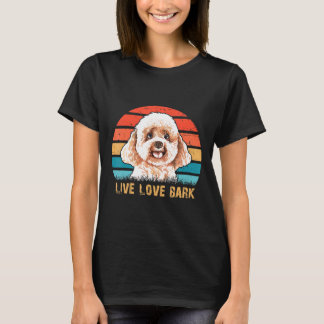 Live Love Bark Retro Vintage Poodle Funny Dog Love T-Shirt