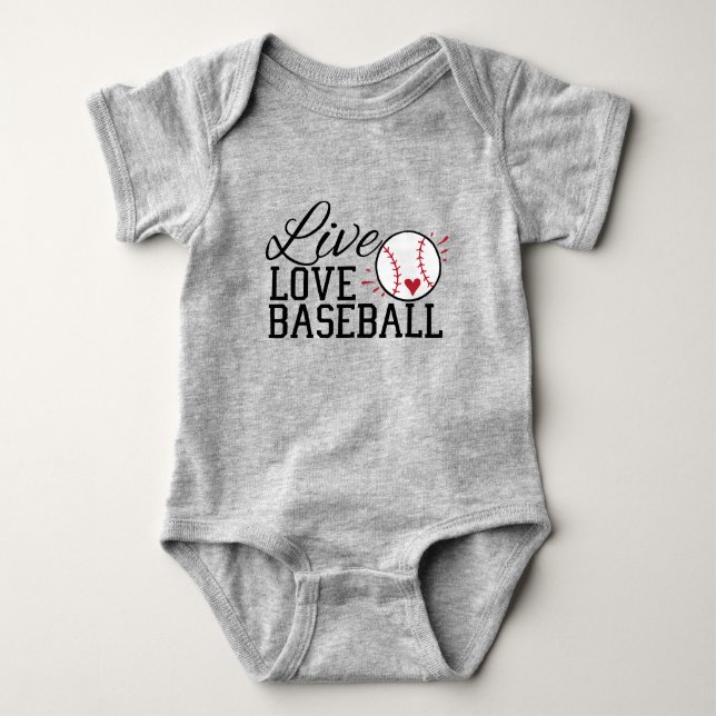 Live Love Baseball Baby Bodysuit (Front)