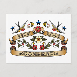 Live Love Boomerang Postcard
