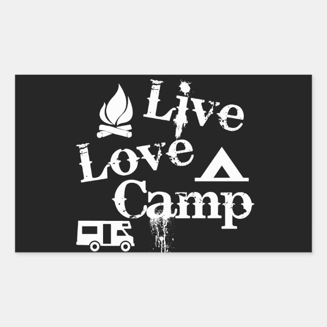 Live, Love, Camp Rectangular Sticker (Front)