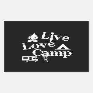 Live, Love, Camp Rectangular Sticker