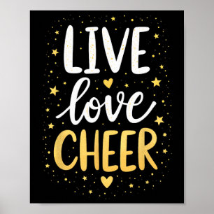 Live Love Cheer Shirt Cheerleading Girl Women Chee Poster