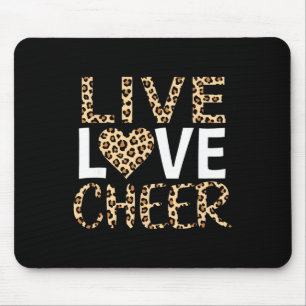 Live Love Cheerleading Leopard Print  Mouse Pad