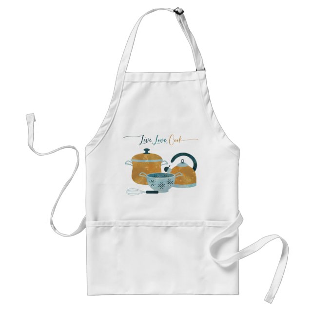 Live Love Cook Kitchen Utensils Standard Apron (Front)