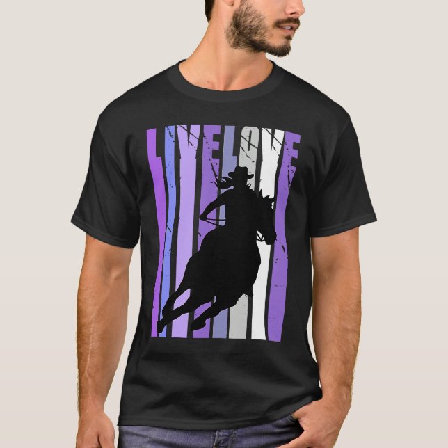 Live Love Cowgirl Rodeo Barrel Racing Horse Riding T-Shirt (Front)
