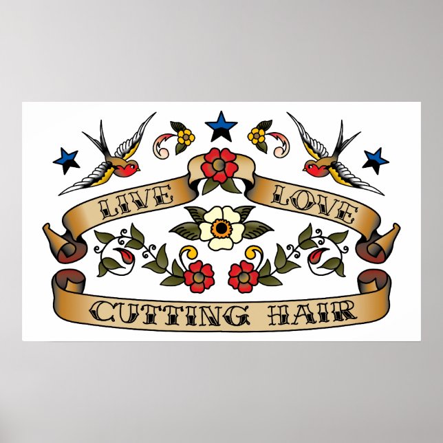 Live Love Cutting Hair Poster (Front)