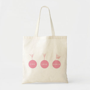 Live Love Dance Ballerinas - Pink - Tote Bag