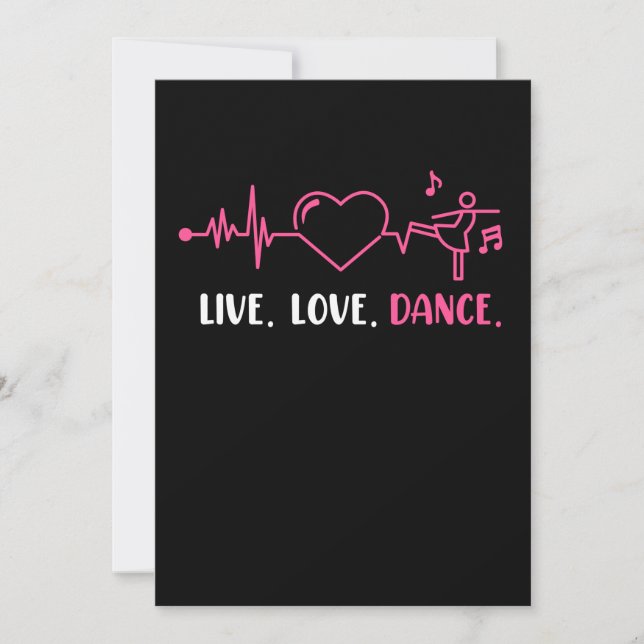 Live Love Dance Dancers Dancing Day Graphic Invitation (Front)
