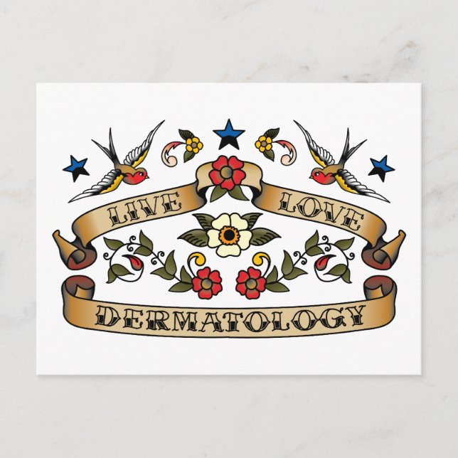 Live Love Dermatology Postcard (Front)