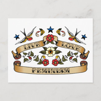 Live Love Feminism Postcard