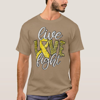 Live Love Fight Gold Ribbon Childhood Cancer Survi T-Shirt