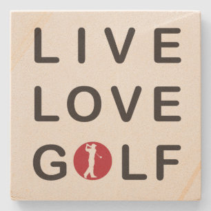 live love golf sand stone coaster. coaster