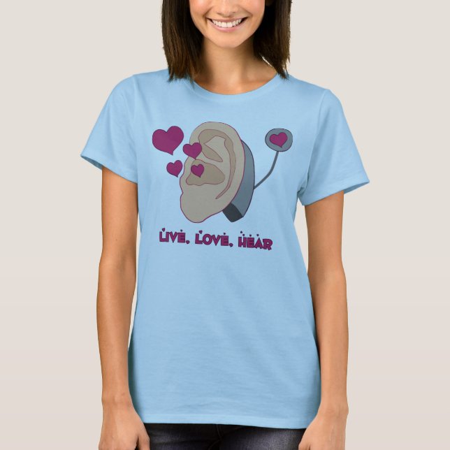 Live, Love Hear - Fitted T T-Shirt (Front)